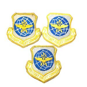 Lot of 3 USAF Air Force Military Airlift Command Insignia Badge Patch Colored